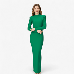 dress : Lilia | Dames Elegante Maxi Jurk Met Lange Mouwen in van Pantino