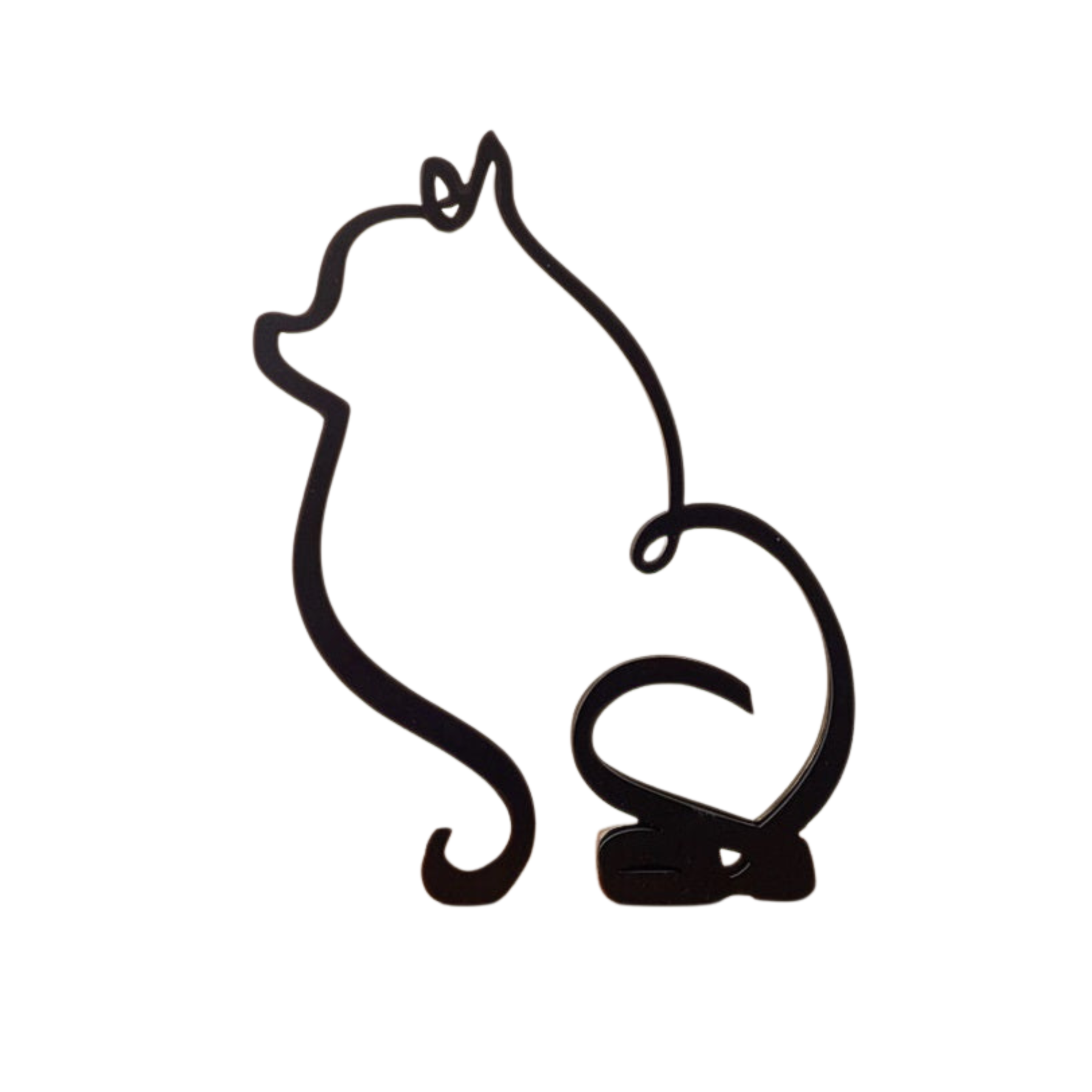 home & garden : Minimalistisch Metalen Dierensilhouet – Hond of Kat Ornament voor Wand of Tafeldecoratie in Pomeranian van Pantino