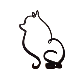 home & garden : Minimalistisch Metalen Dierensilhouet – Hond of Kat Ornament voor Wand of Tafeldecoratie in Pomeranian van Pantino