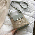 Bolso de playa para mujer - Tejido a mano de paja chic para verano - Paja