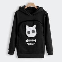pets : Gezellige Hoodie met Zak voor Knuffelen met Huisdieren in Schwarz van Pantino