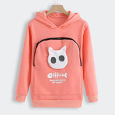 Gezellige Hoodie met Zak voor Knuffelen met Huisdieren - Pink - Katten Draagtruien - Pantino