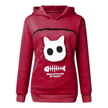 pets : Gezellige Hoodie met Zak voor Knuffelen met Huisdieren in Weinrot van Pantino