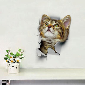 3D Kat Sticker Muursticker - Katze8 - Cat Stickers - Pantino