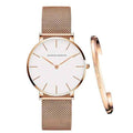 Hannah Martin zilverkleurig roestvrijstalen dameshorloge - elegante, trendy Milanese mesh-armband
