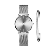 Hannah Martin zilverkleurig roestvrijstalen dameshorloge - elegante, trendy Milanese mesh-armband