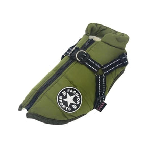 PupSkiPro - Waterdicht Jacket Harnas - Groen - Pet Jacket - Pantino