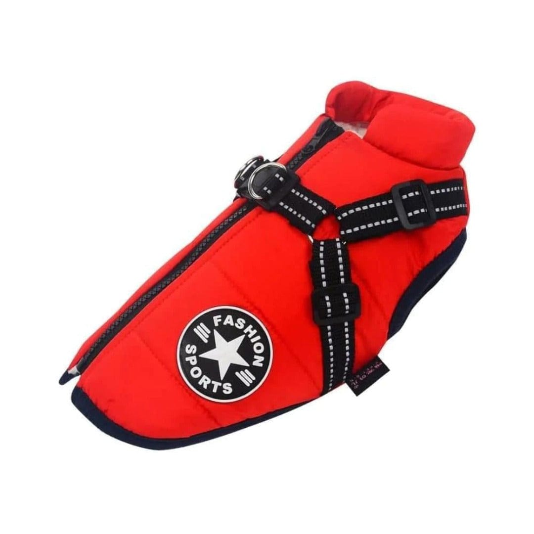 PupSkiPro - Waterdicht Jacket Harnas - Rood - Pet Jacket - Pantino