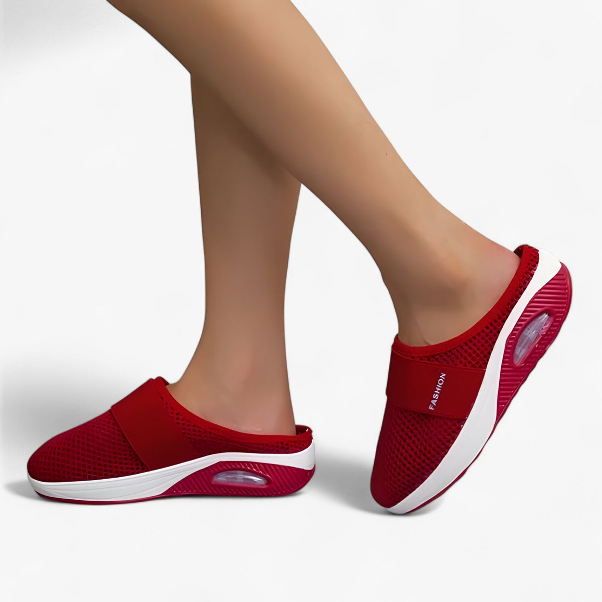 Freja | Ademend comfortabele slippers – Ultiem gemak zonder druk - €25 : Freja | Ademend comfortabele slippers in Rood van Pantinoshop