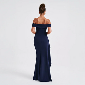Robe Longue Femme Épaules Dénudées & Fente Élégante - Idéale Soirée/Cérémonie