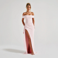 Robe Longue Femme Épaules Dénudées & Fente Élégante - Idéale Soirée/Cérémonie