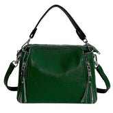 bags : SelenaBag™ - Vrouwen Leren Schoudertas in Groen (Nog 3 op voorraad) van Pantino