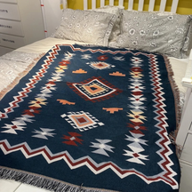 Maui™ | Boheemse Tribale tapijten - Azteek Blauw - Scandinavian Blankets - Pantino