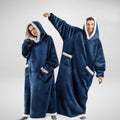 Kocowa bluza polarowa z rękawami - ciemnoniebieska