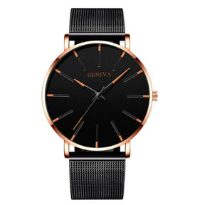 GENEVA | Mannen Ultra-Dun Zaken Horloge - Oranje Roos - GENEVA | Mannen Ultra-Dun Zaken Horloge - Pantino