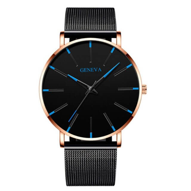 GENEVA | Mannen Ultra-Dun Zaken Horloge - Blauwe Roos - GENEVA | Mannen Ultra-Dun Zaken Horloge - Pantino