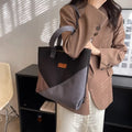 Vintage Draagtas met Kleurblokken Dames - Khaki