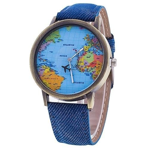 Vintage Traveler's Leather Watch - Blauw - Travel - Pantino