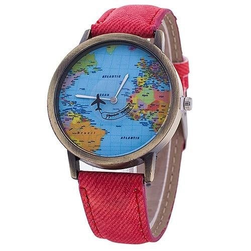 Vintage Traveler's Leather Watch - Rood - Travel - Pantino