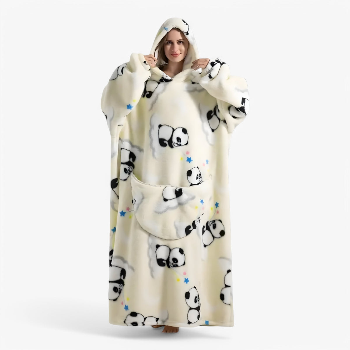 WarmBlanket™ - Zachte warme Fleece trui Deken - Wit Panda - Huis en Tuin - Pantino