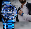 Herreur Guldfarvet Stål - Luksus Quartz Armbåndsur med Justerbar Stålrem