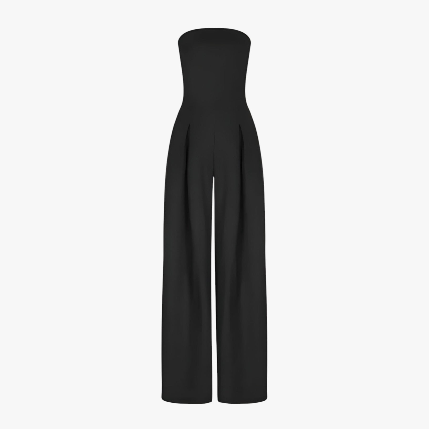 Elegante Zwarte Strapless Dames Jumpsuit - Chic en Comfortabel voor Zomerse Ceremonie