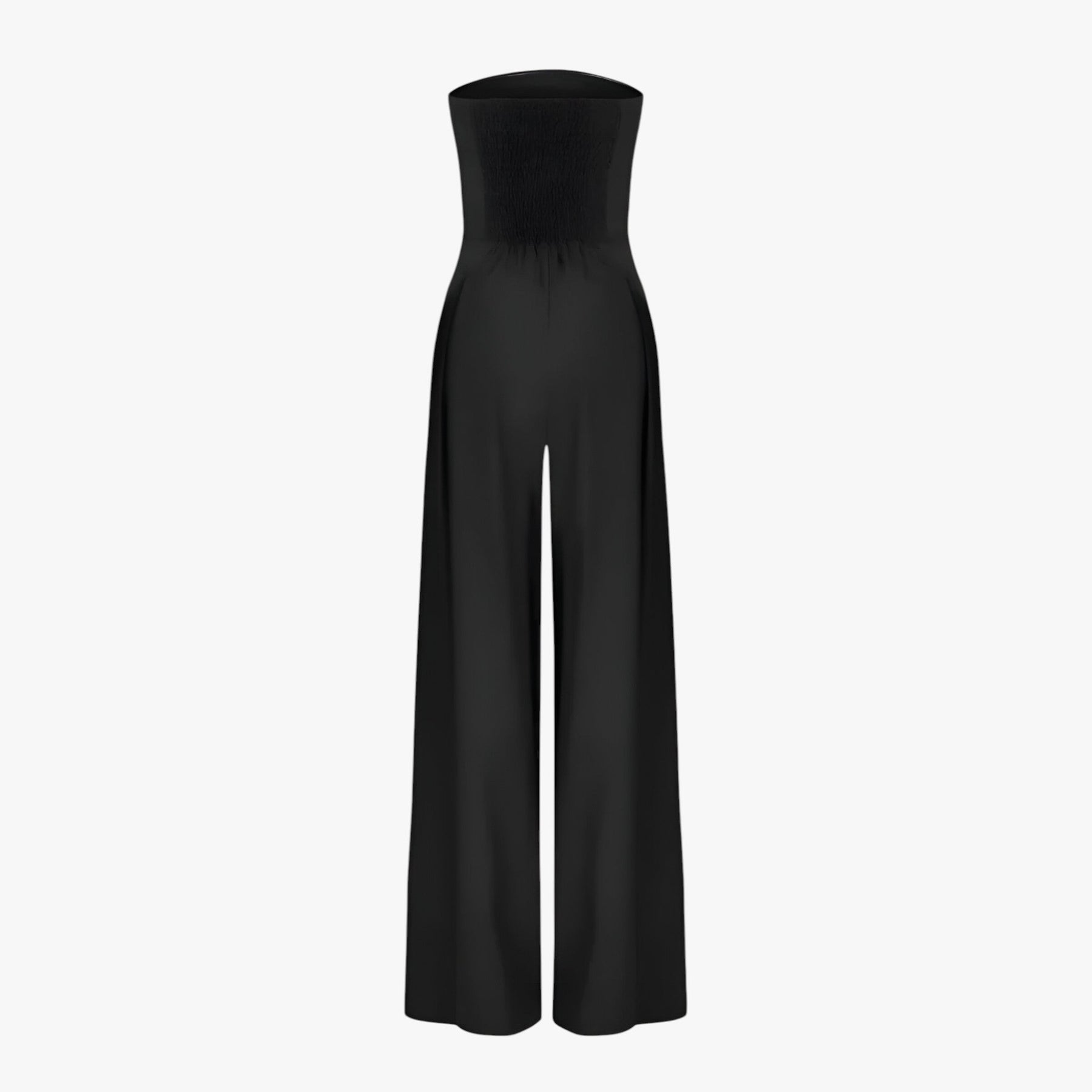 Elegante Zwarte Strapless Dames Jumpsuit - Chic en Comfortabel voor Zomerse Ceremonie