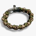 Dødningehoved Paracord Armbånd Sølv - Army Premium Stil - Paracord