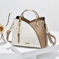 Borsa di Lusso Donna Bianco Marrone - Design Bicolore Stiloso - Pelle PU