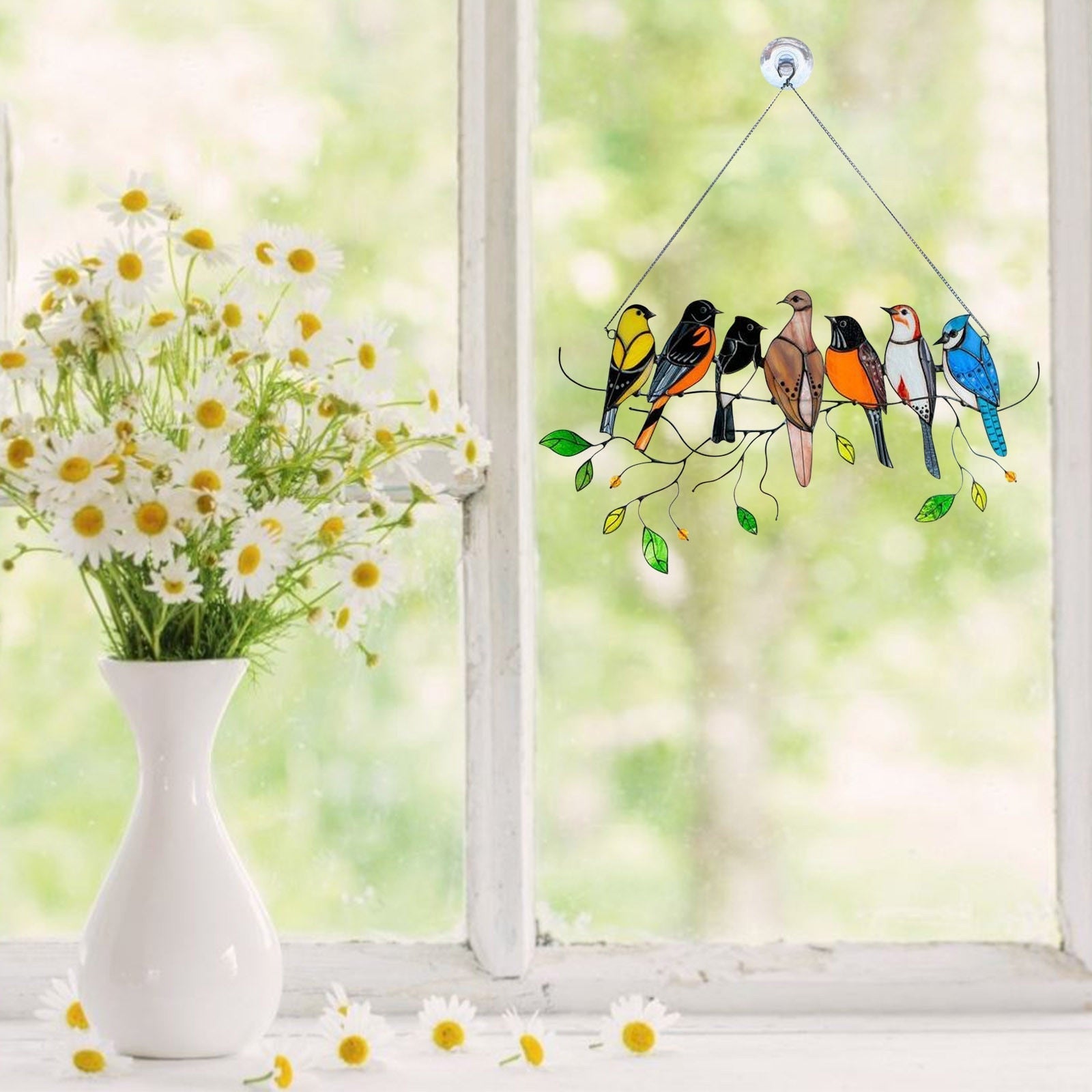 Gebrandschilderd glas vogel Suncatcher - - Garden - Pantino