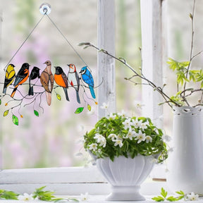 Gebrandschilderd glas vogel Suncatcher - - Garden - Pantino