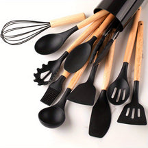 Cookware™ - Silicone 12-Delig Kookgerei Sets - Zwart - Huis en Tuin - Pantino