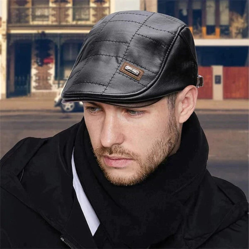 FlatCap™ - Retro mannen leren baret hoed (1+1 GRATIS) Mannen Mode Pantino   