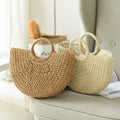 Håndvævet Stråtaske Beige