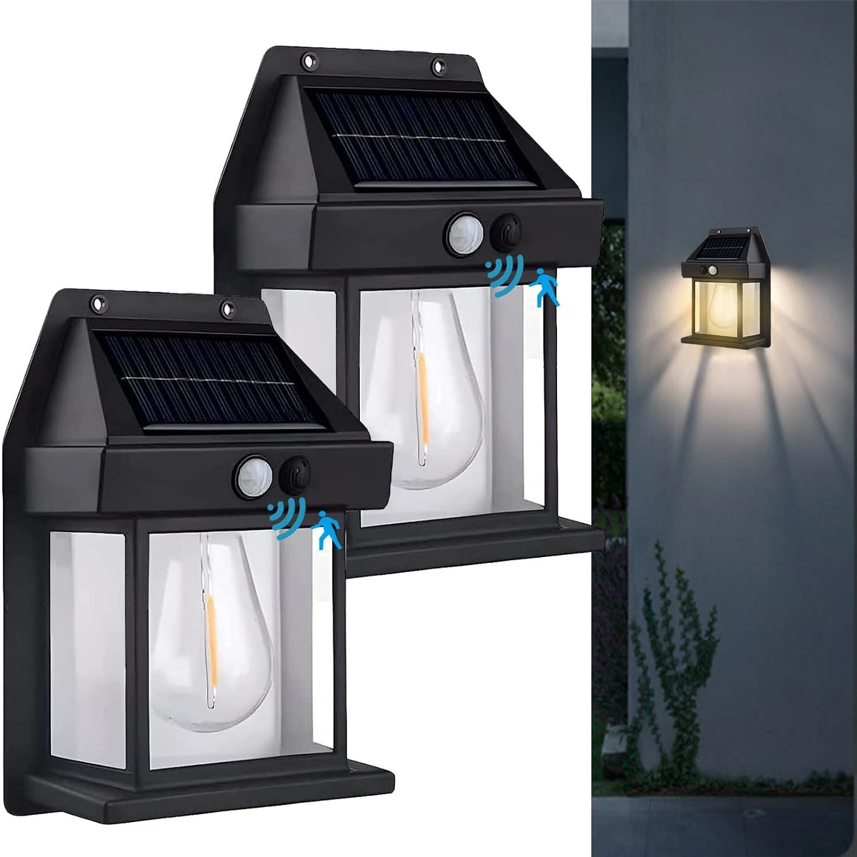 SolarLED - LED-lamp op zonne-energie | 1+1 GRATIS - 2x Zwart - - Pantino