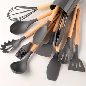 Cookware™ - Silicone 12-Delig Kookgerei Sets - Donkergrijs - Huis en Tuin - Pantino