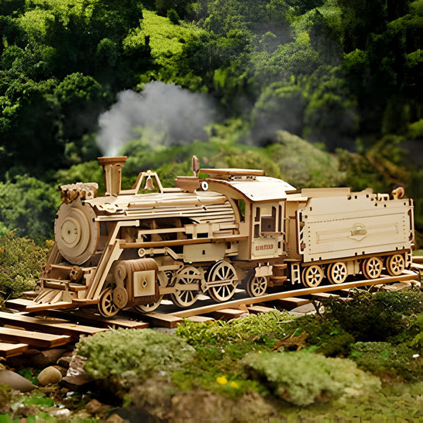 Puzzle - 3D houten puzzel Educational Toys Pantino 3D trein in een houten model  