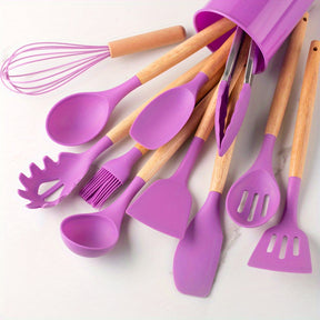 Cookware™ - Silicone 12-Delig Kookgerei Sets - Paars - Huis en Tuin - Pantino