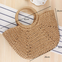 bags : Handgeweven Strooien Tas Beige in Khaki L (26*8*26*42cm) van Pantino