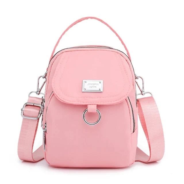 Handbags - Vrouwen Nylon Crossbody Tassen - Roze - Handbags - Pantino