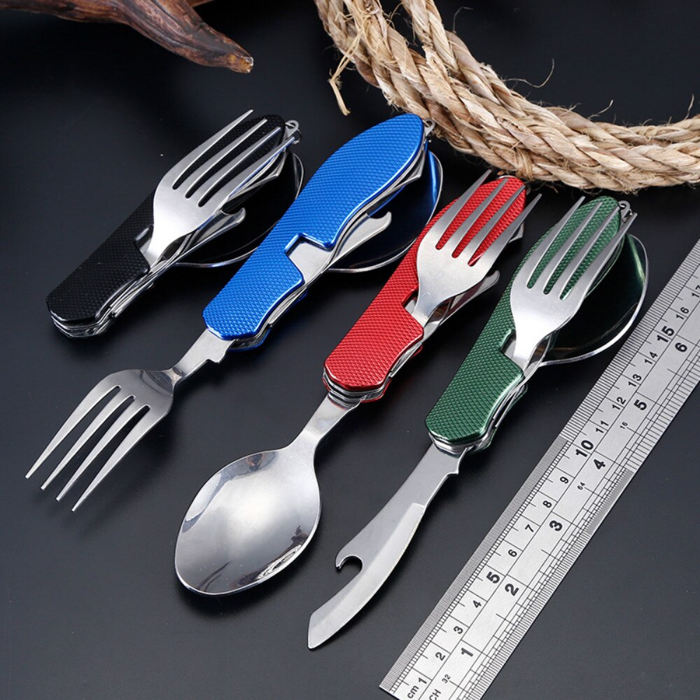 4 in 1 Opvouwbaar bestek™ (1+1 GRATIS) - Blauw - Spoon & Fork - Pantino