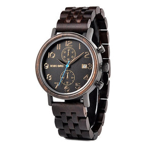 Herenhorloge in hout en staal - Zwart - Watches for women - Pantino