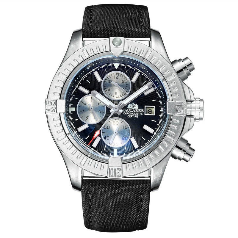 Automatisch zelfopwindend horloge Watches for men Pantino Zilver Zwarte Panda  