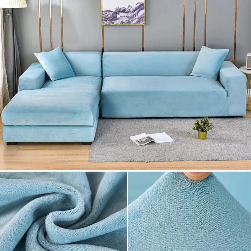 CouchCover - Zachte antislip meubelbeschermer  Pantino Lichtblauw 1-Zitsbank (90-140CM) 