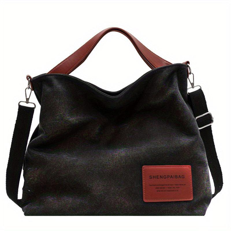 AdeleBag™ - Eenvoudige Canvas Schoudertas Handbags Pantino Zwart  