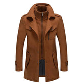 men's fashion : Benjamin- Lange winterjas Heren in Bruin van Pantino