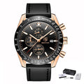Men's Waterproof Quartz Watch - Staal Zilver Blauw