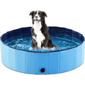 Piscina portátil para perros con borde para bebé - Azul