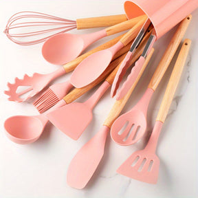 Cookware™ - Silicone 12-Delig Kookgerei Sets - Lichtroze - Huis en Tuin - Pantino