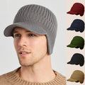 Czapka Beanie Męska Granatowa - BeanieCaps - Ciepła Dzianinowa Czapka na Zewnątrz